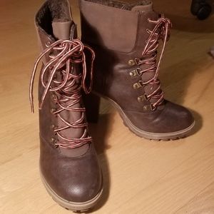 Brown Leather Boot Heels